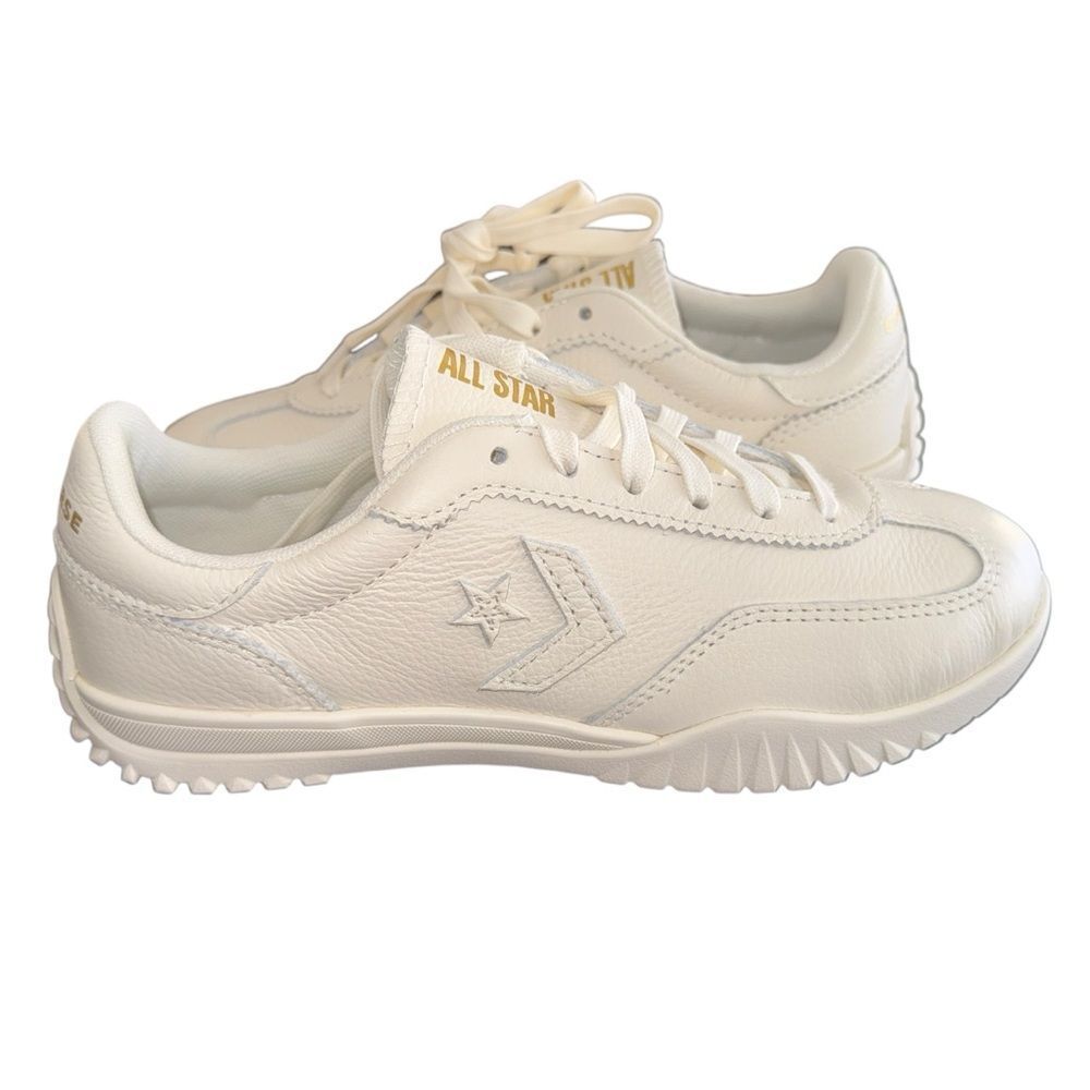 New Women’s Converse Run Star Trainer Leather Sneakers Ox Egret White A12778C